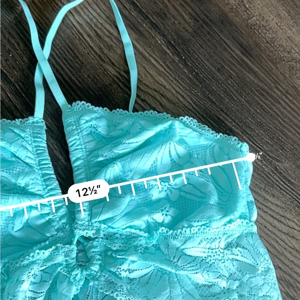 Aerie bright blue floral lace bralette - Picture 2 of 5